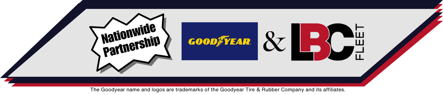 Efficient fleet care powered by Goodyear’s nationwide service and LBC Fleet’s smart management tools.