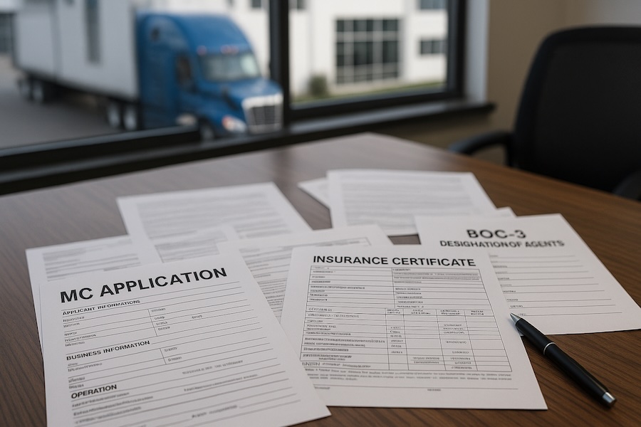 MC number application documents and operating authority paperwork