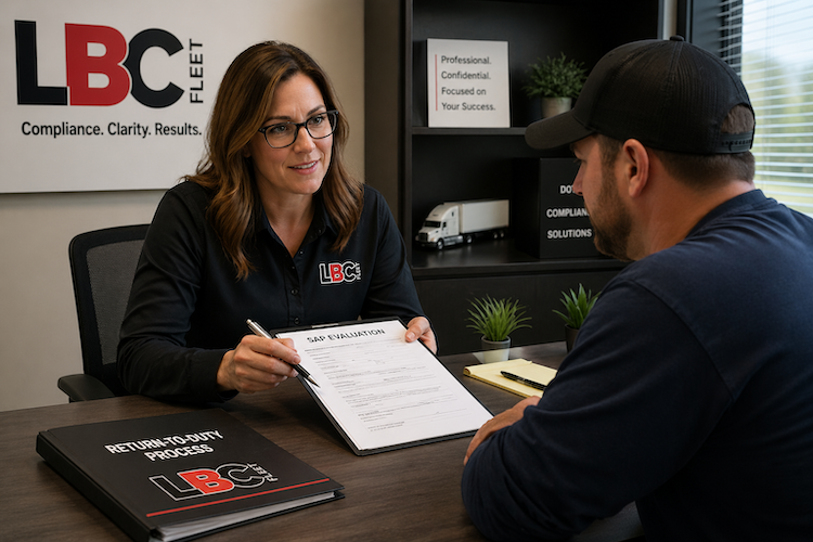 SAP evaluation and treatment process for DOT return to duty