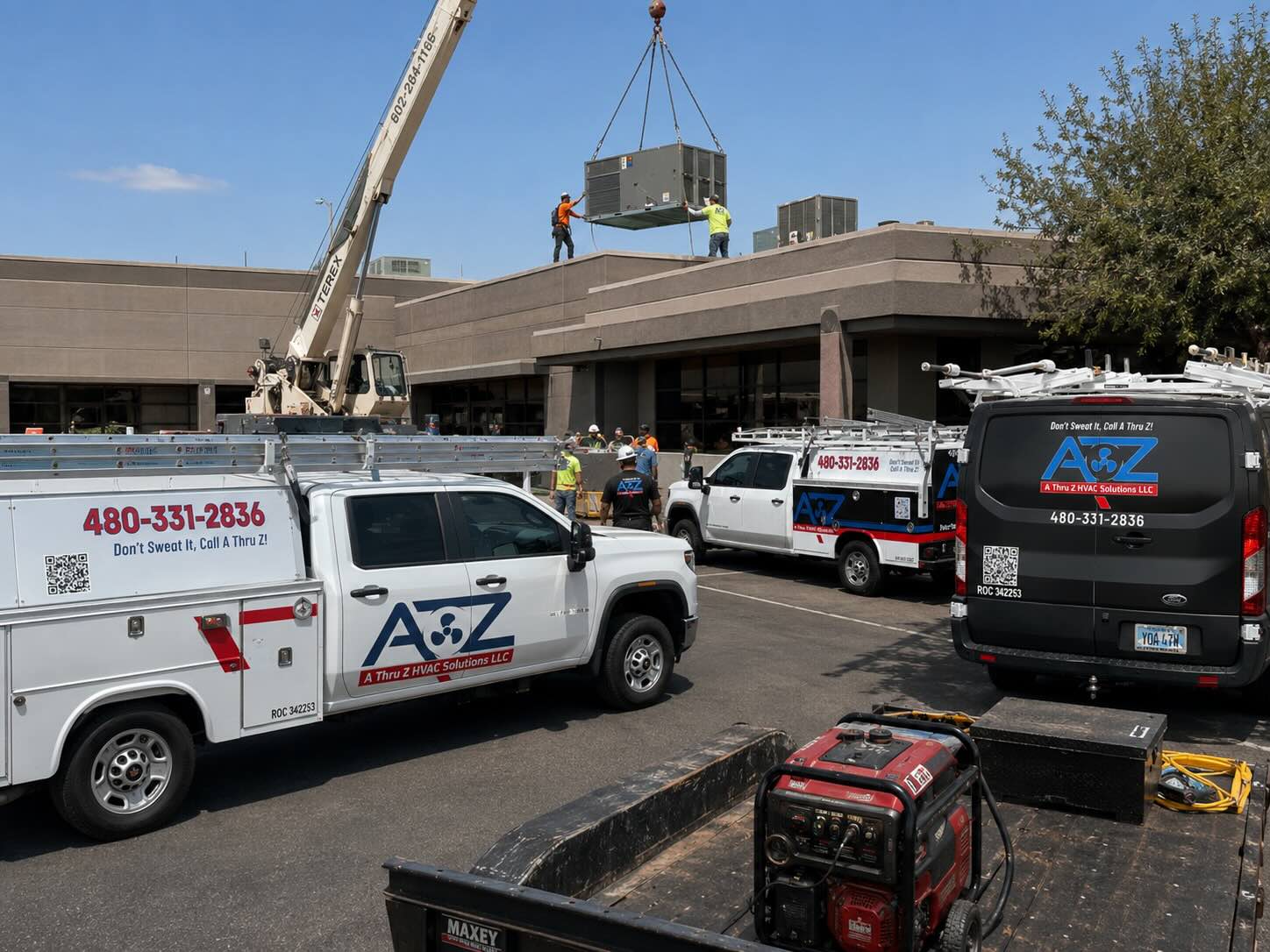 HVAC fleet at a commercial property service call