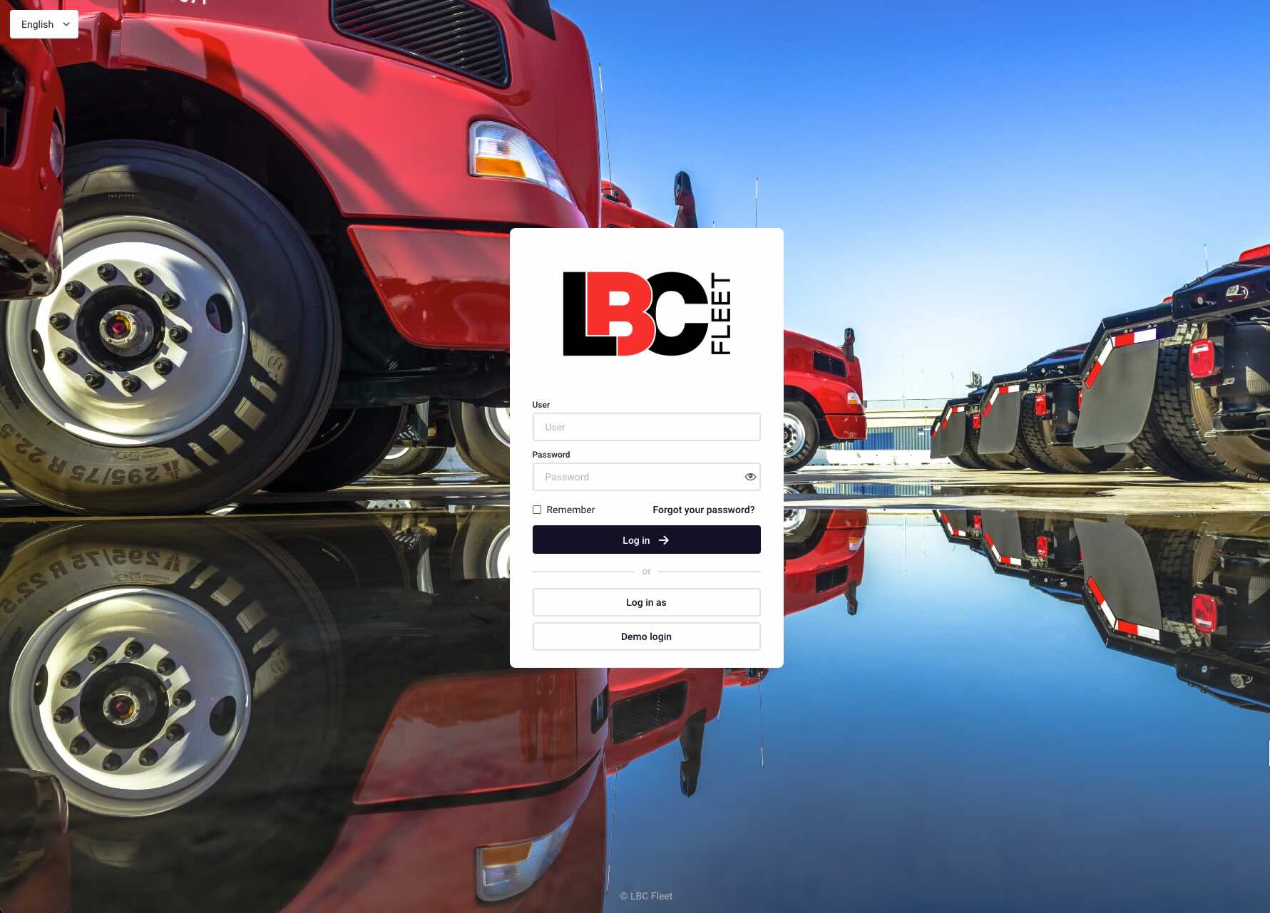 LBC Fleet GPS portal login screen — click to log in